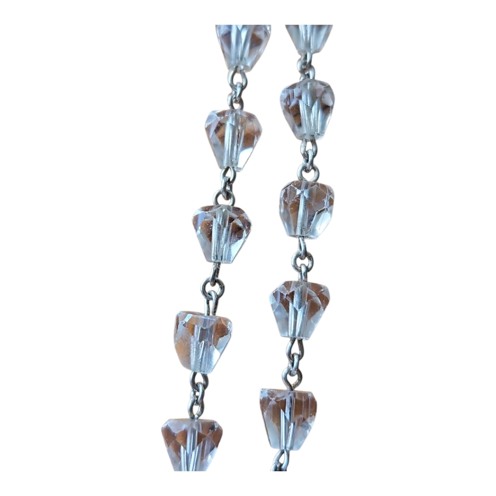 Vintage Silver & Cut Glass Rosary - Picture 6 of 7
